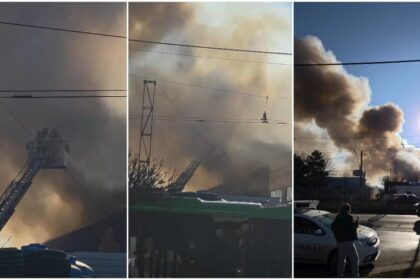 Incendiu de proportii la un depozit in Sectorul 6