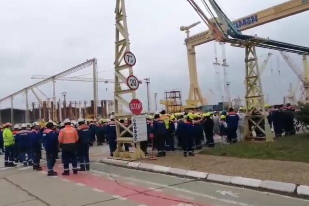 Protest spontan la Santierul Naval Mangalia Salariile angajatilor nu au fost platite de doua luni