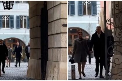 Aparitia rara a lui Klaus Iohannis si a sotiei sale la slujba de Florii de la biserica din Sibiu