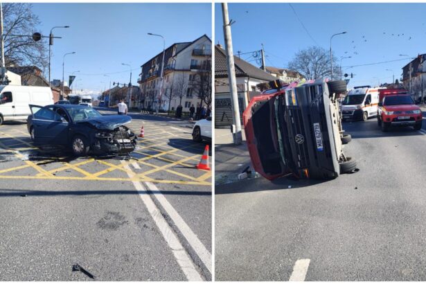 Imagini impresionante cu o ambulanta care transporta un bebelus si pe mama sa victime ale unui accident rutier