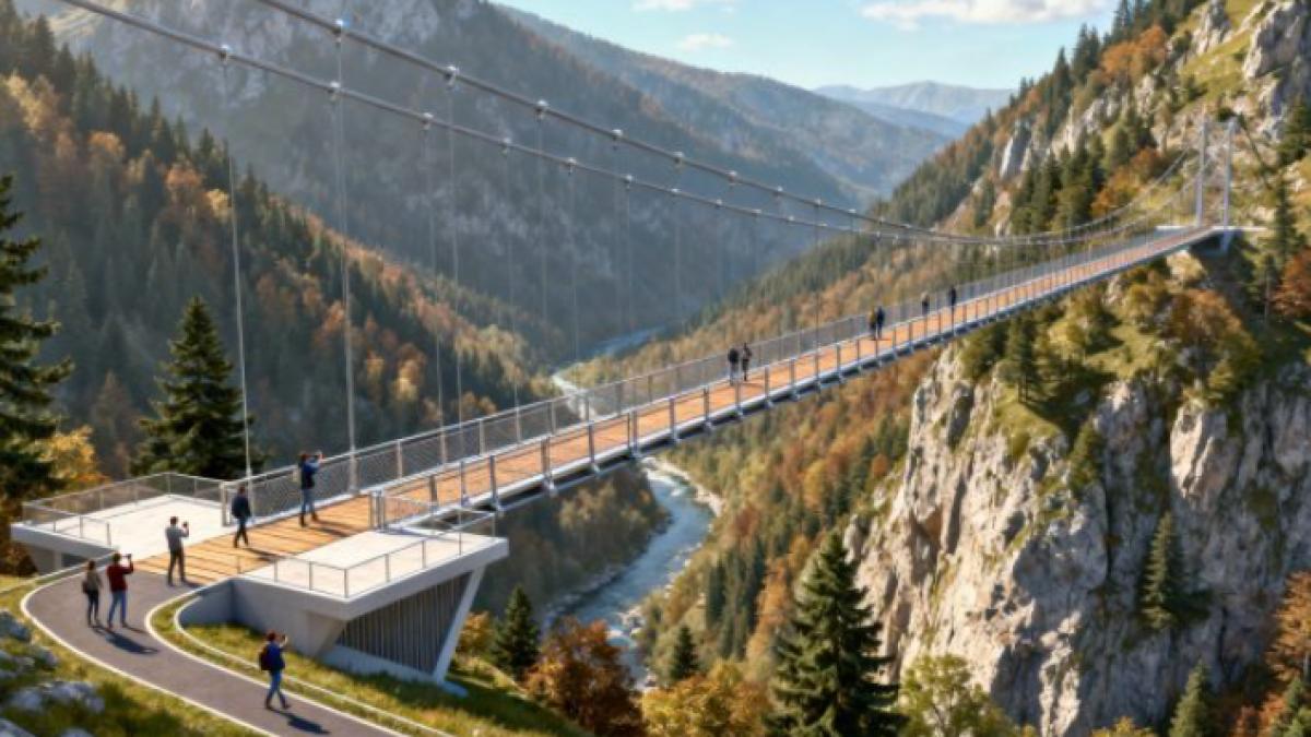 Locatia din Romania unde se afla cel mai inalt pod suspendat din Europa