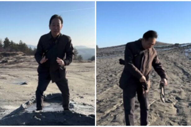Pantoful meu a fost inghitit de noroi Imagini virale cu ambasadorul Japoniei la Vulcani