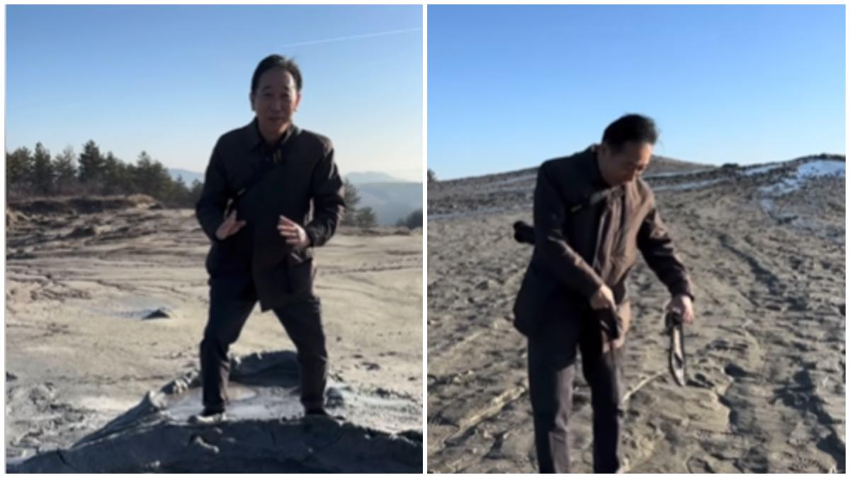 Pantoful meu a fost inghitit de noroi Imagini virale cu ambasadorul Japoniei la Vulcani