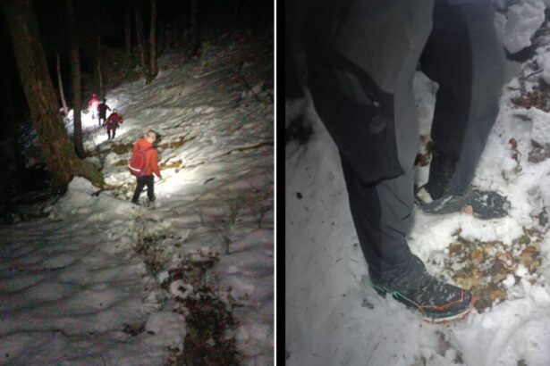 Un turist a urcat pe munte in pantofi si a pierdut unul in zapada de 50 de centimetri