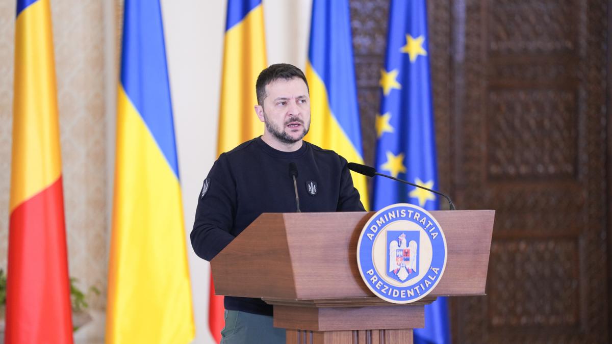 Volodimir Zelenski va ajunge joi in Romania va fi primit la Cotroceni de Nicusor Dan