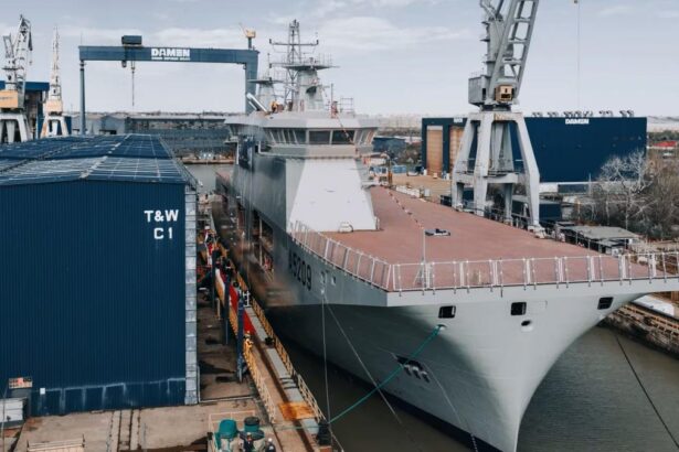 Prima nav portavion pentru drones din Europa a fost lansata in ap in Romania