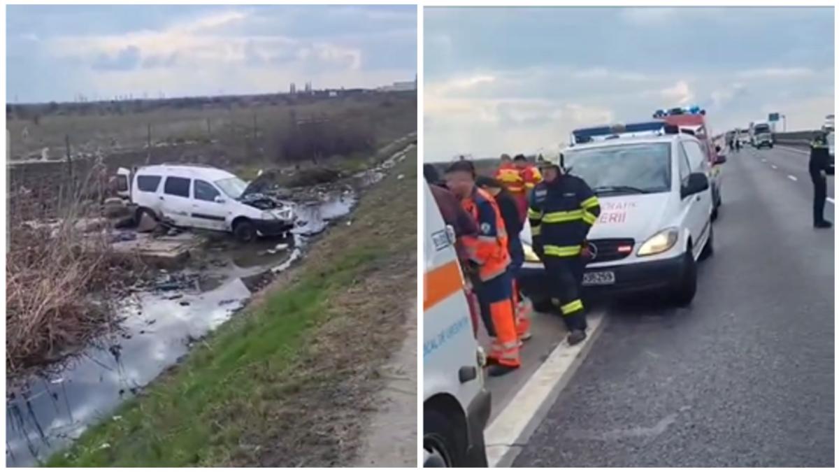 accident terifiant pe autostrada soarelui un barbat si a pierdut viata iar alte cinci persoane au fost ranite dupa ce