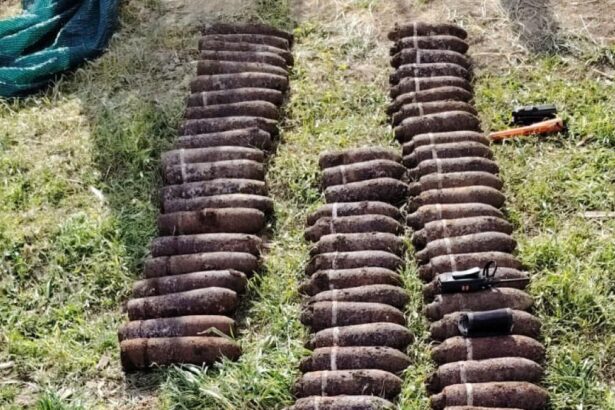 Aproape 100 de obuze neexplodate au fost gasite in timpul constructiei unui gard intr un sat din