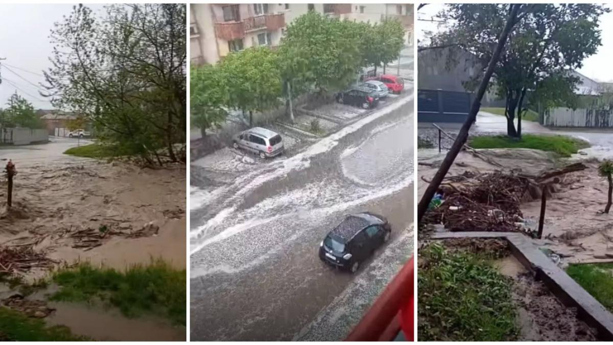 Imagini cu inundatiile provocate de furtuni cu grindina in anumite judete In Buzau a